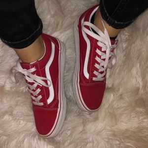 Size 7 Canvas Red Vans